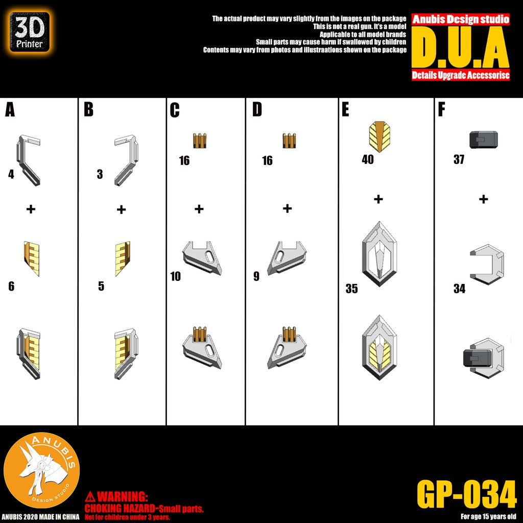 Anubis GP034 Detail upgrade Parts fit for HG barbatos lupus rex Collectibles