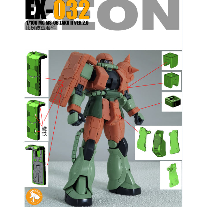 ANUBIS EX032 MG MS-06J J ZAKU 2.0 MS-06S CHAR'S ZAKU 2.0 MS-06F GREEN ZAKU RED ZAKU 3d print detail parts Collectibles