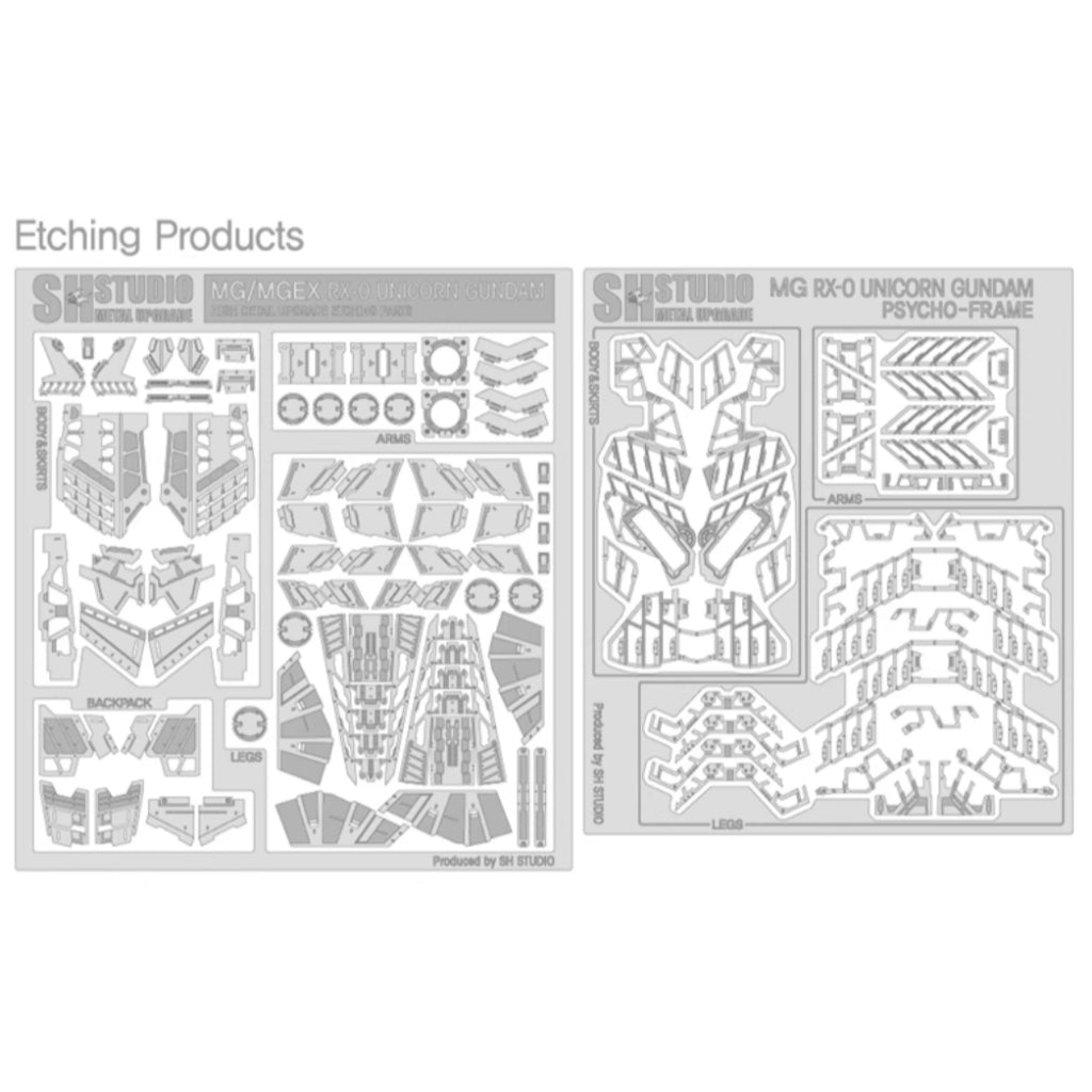 SH STUDIO Metal Etching Etched Upgrade Parts for MG 1/100 FA Full Armor Unicorn