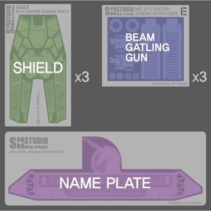 SH STUDIO Metal Etching Etched Upgrade Parts for MGEX 1/100 UNICORN