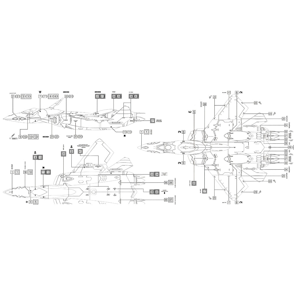 Transamsphere TRS HG 1/144 VF-22S STURMVOGEL 2 Water Slide Decal (Kits not included) TRSHG025