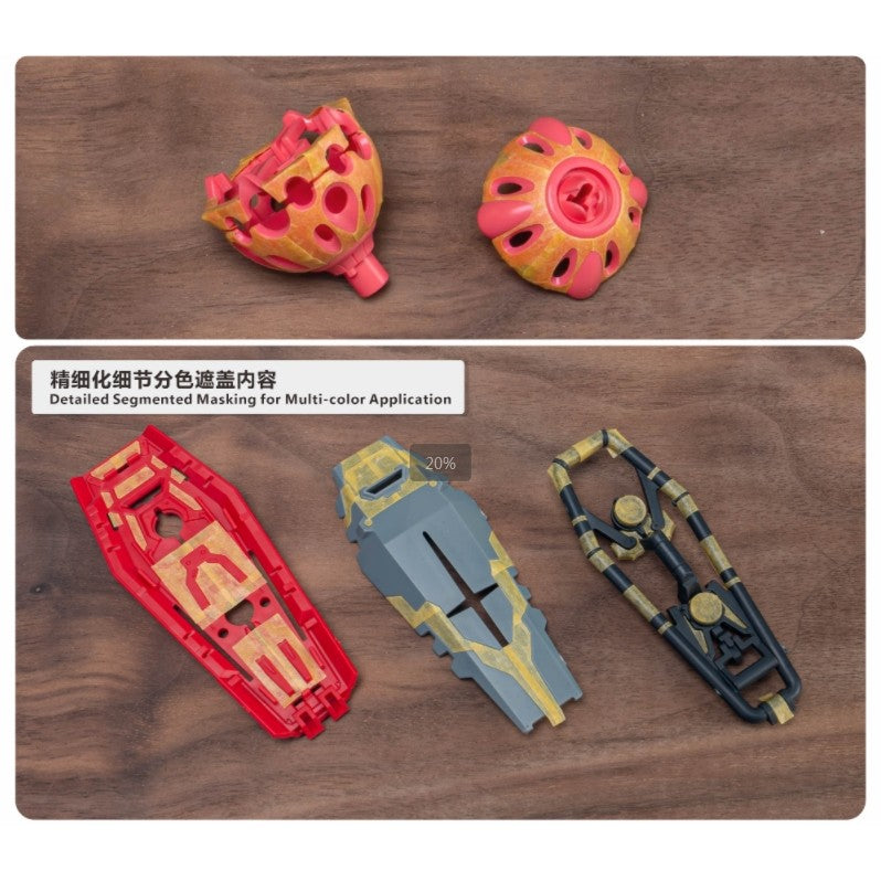 20250722 TAS HG 1/144 GQuuuuuuX Red Pro Masking Tape Pre-cut / 3D Print Upgrade Hands Funnel Parts (Not the kits, not the model)