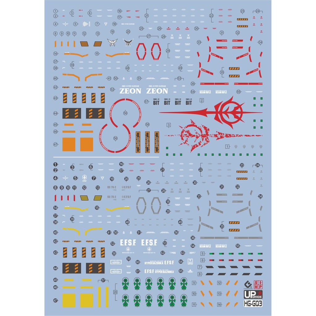 20250721 EVO decal for RX78 HG Red / White GQuuuuuuX Water slide decal (Kits not included) EVOHG044