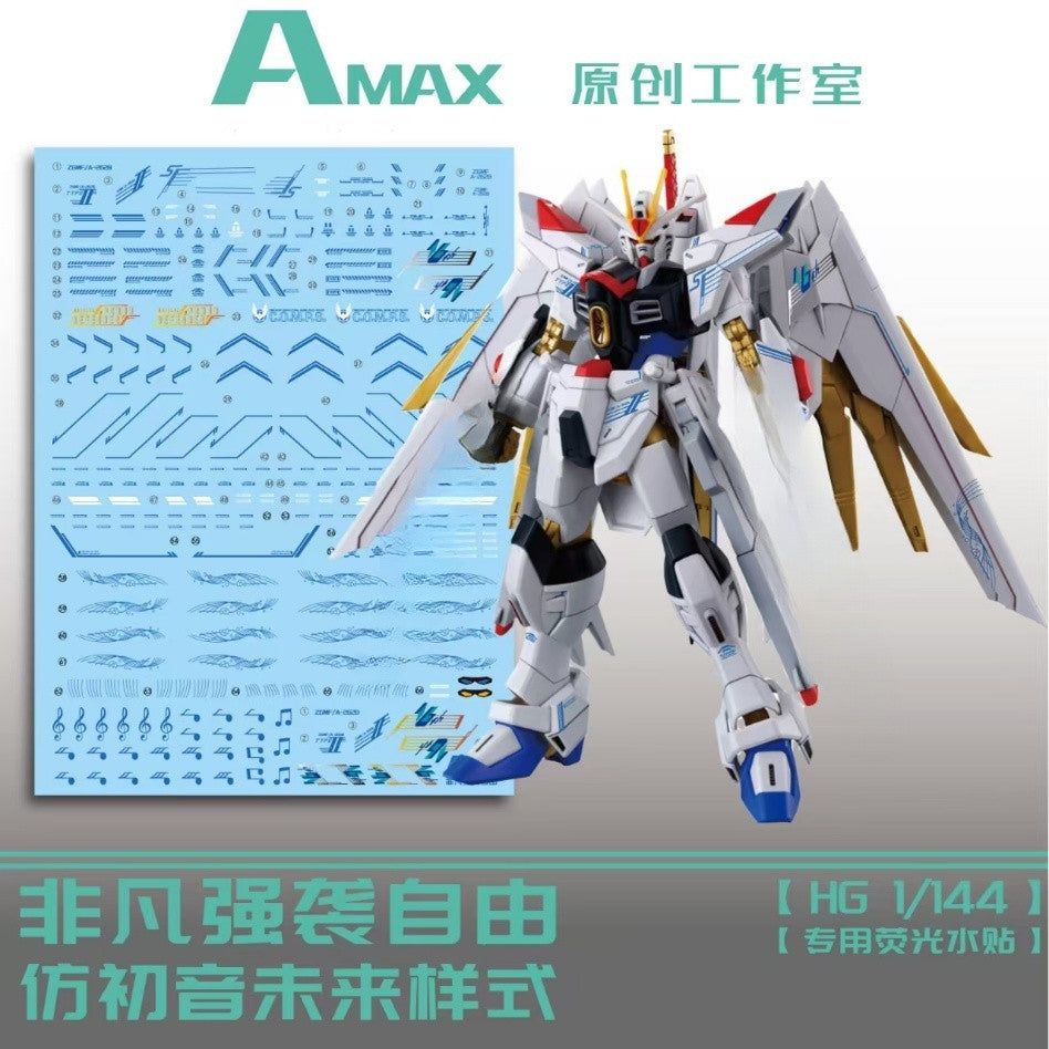 AMAX Water Slide Decal for HG 1/144 Mighty Strike Freedom Hatsune Miku Type decal (Kits not include) AMAXHGMR008