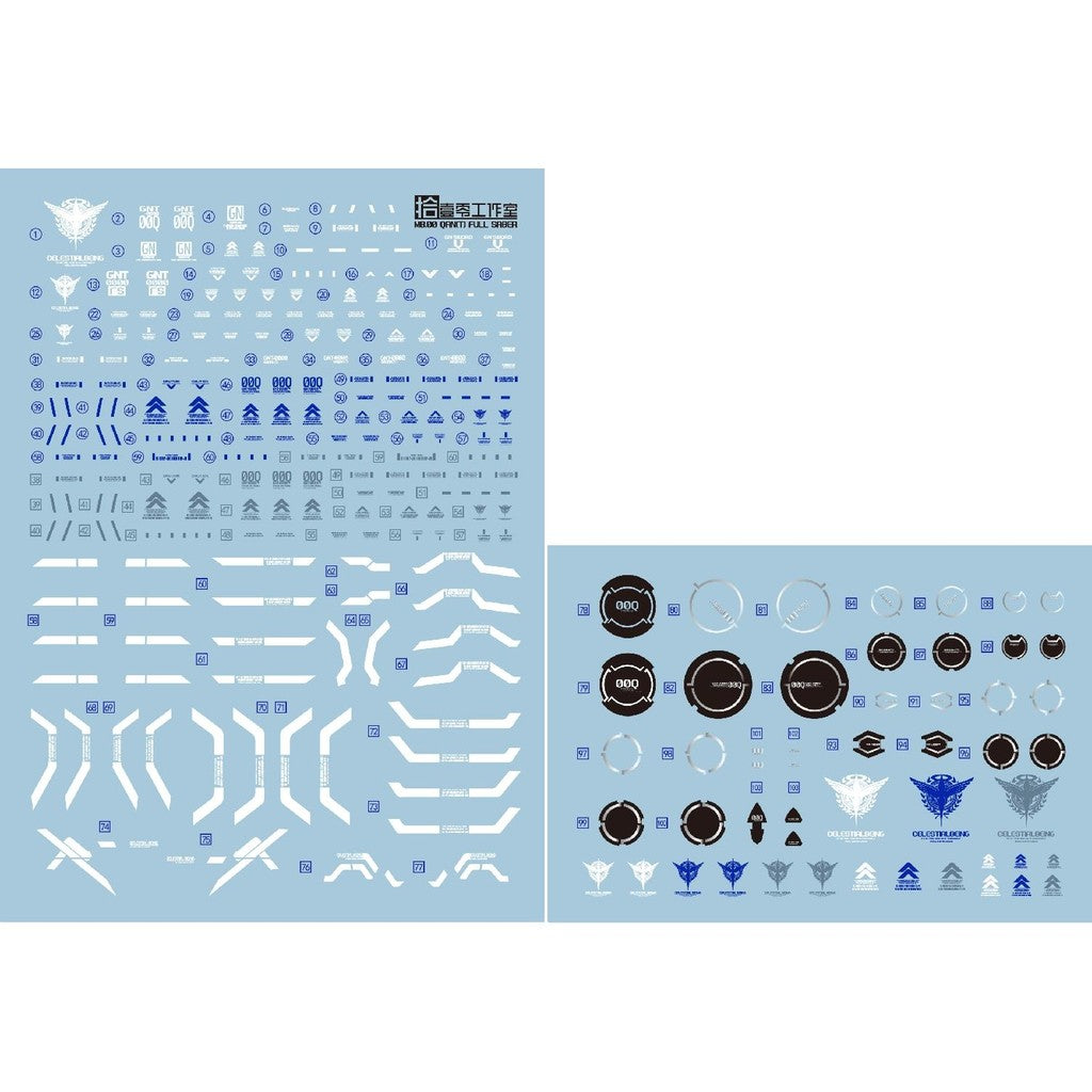 1010 Water Slide Decal for 1/100 MG 00Q 00 QANT Full Sab er Fullsaber ( MB STYLE ) (Not include model or kits) 1010MG047