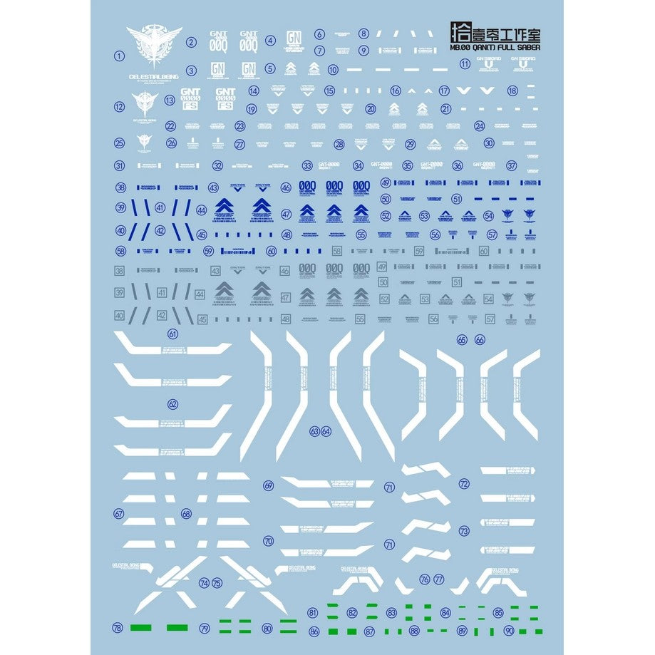 1010 Water Slide Decal for MB 00Q 00 qant Fullsaber Full Sab er 8822 Stand decal (Not include model or kits) 1010MG048 1010MG049