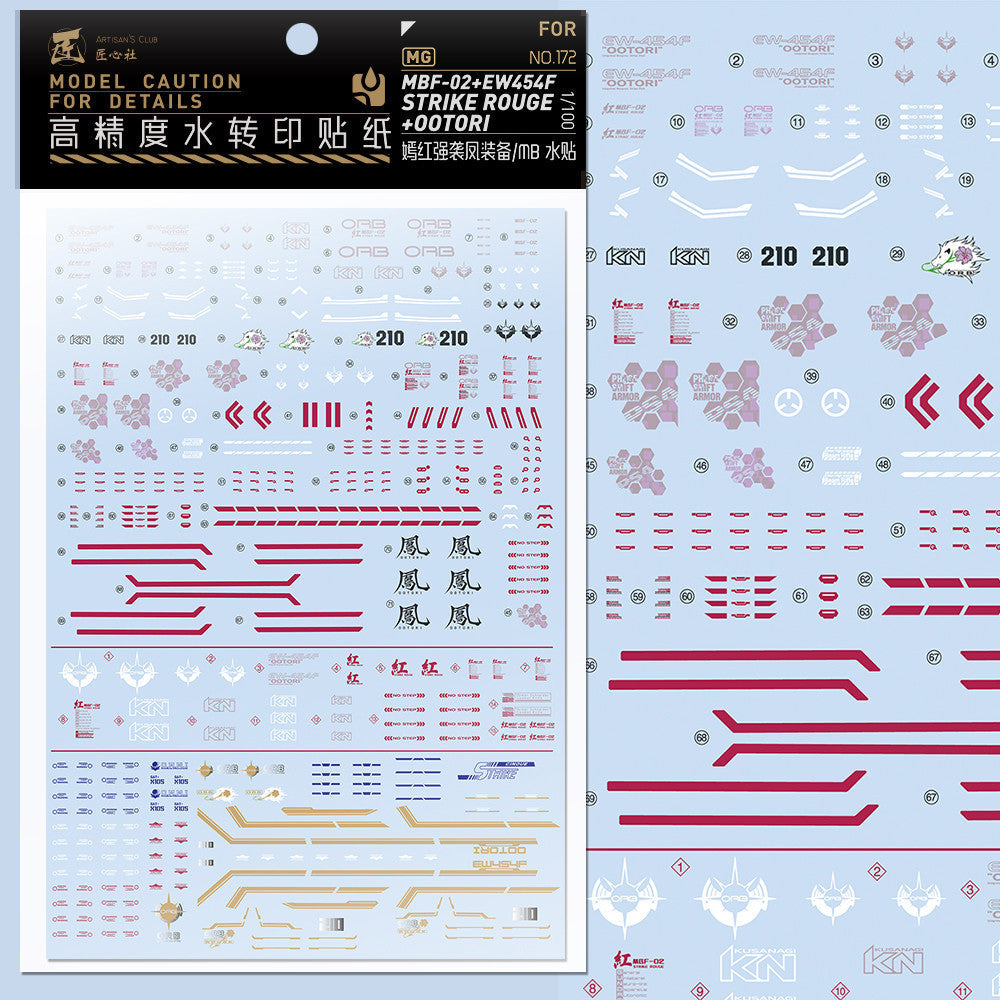 20250722 Artisan's Club MG 1/100 MBF-02 + EW54F Strike Rouge + OOTORI MG172 Water Slide Decal