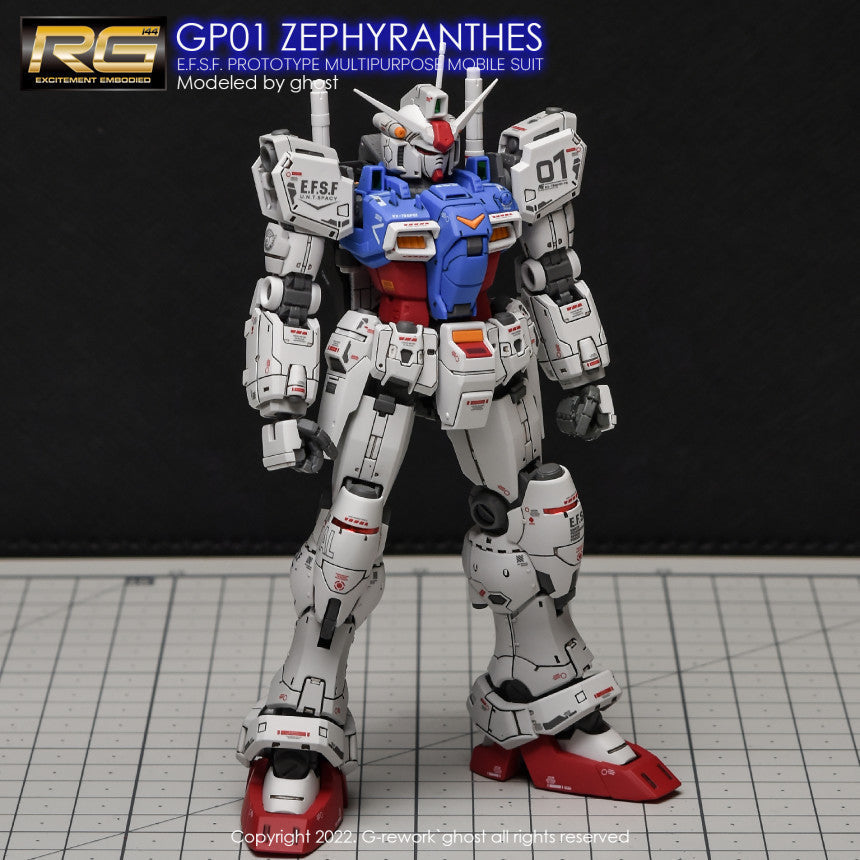 Yan GHOST RG 1/144 RX-78 GP01 Zephyranthes Fluo Type Water Slide Decal (YANRG009) 20250721