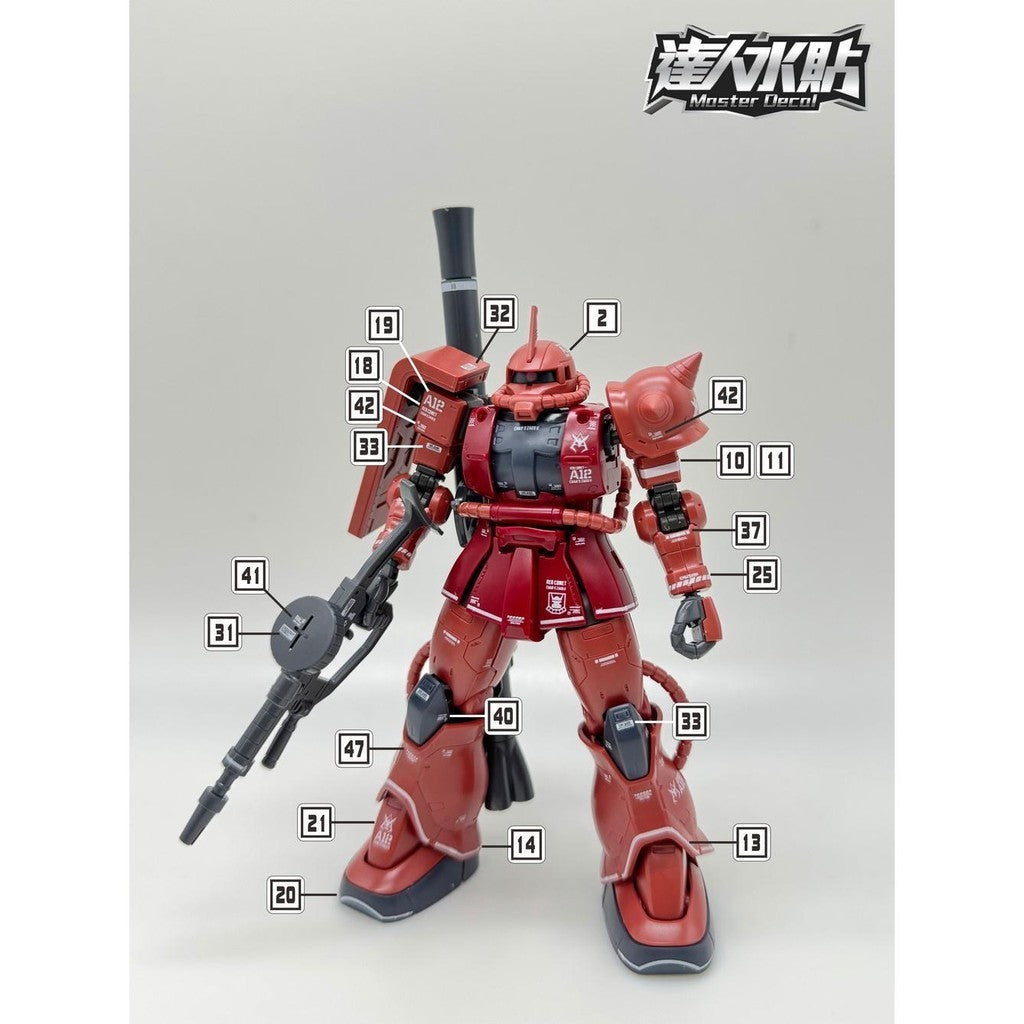 MASTER H033 HG GTO RED ZAKU 2 II 1/144 Water Slide Decal Collectibles
