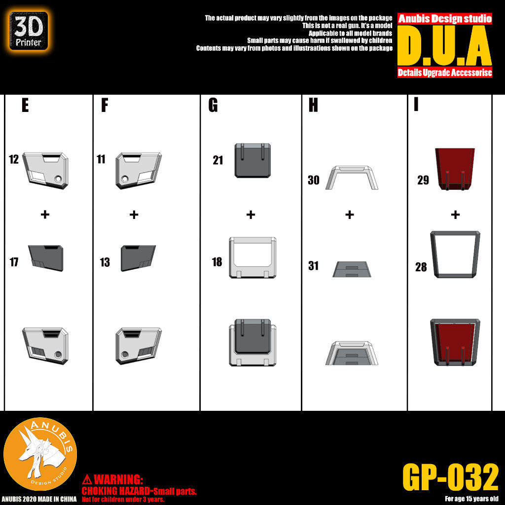 ANUBIS 3D print detail upgrade parts HG RX-78-2 40th Beyond Global GP032 no kits