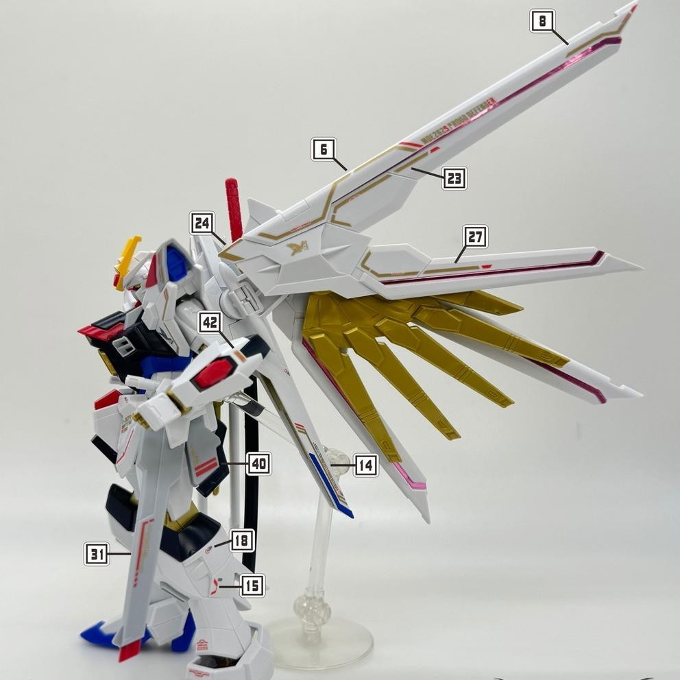 MASTER H059 HG 1/144 mighty strike freedom metal gold water slide decal Collectibles