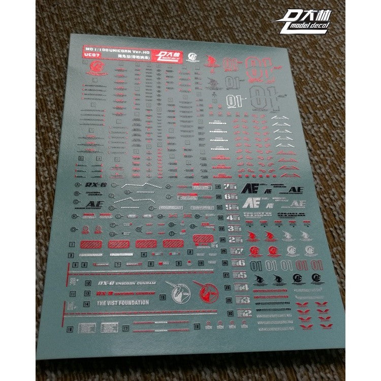 DL DALIN Water slide decal MG Series Ka Nu Hi Nu 00Q GN4 JUSETICE UNICORN DYNAMES RX78