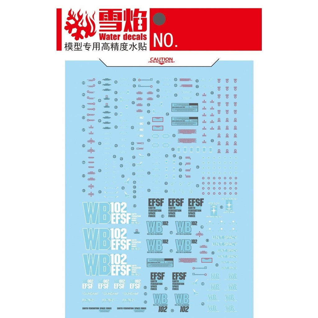 20250722 XUEYAN XY/SNOW FLAME MG 18 RX-78 Ver.Ka Water slide decals