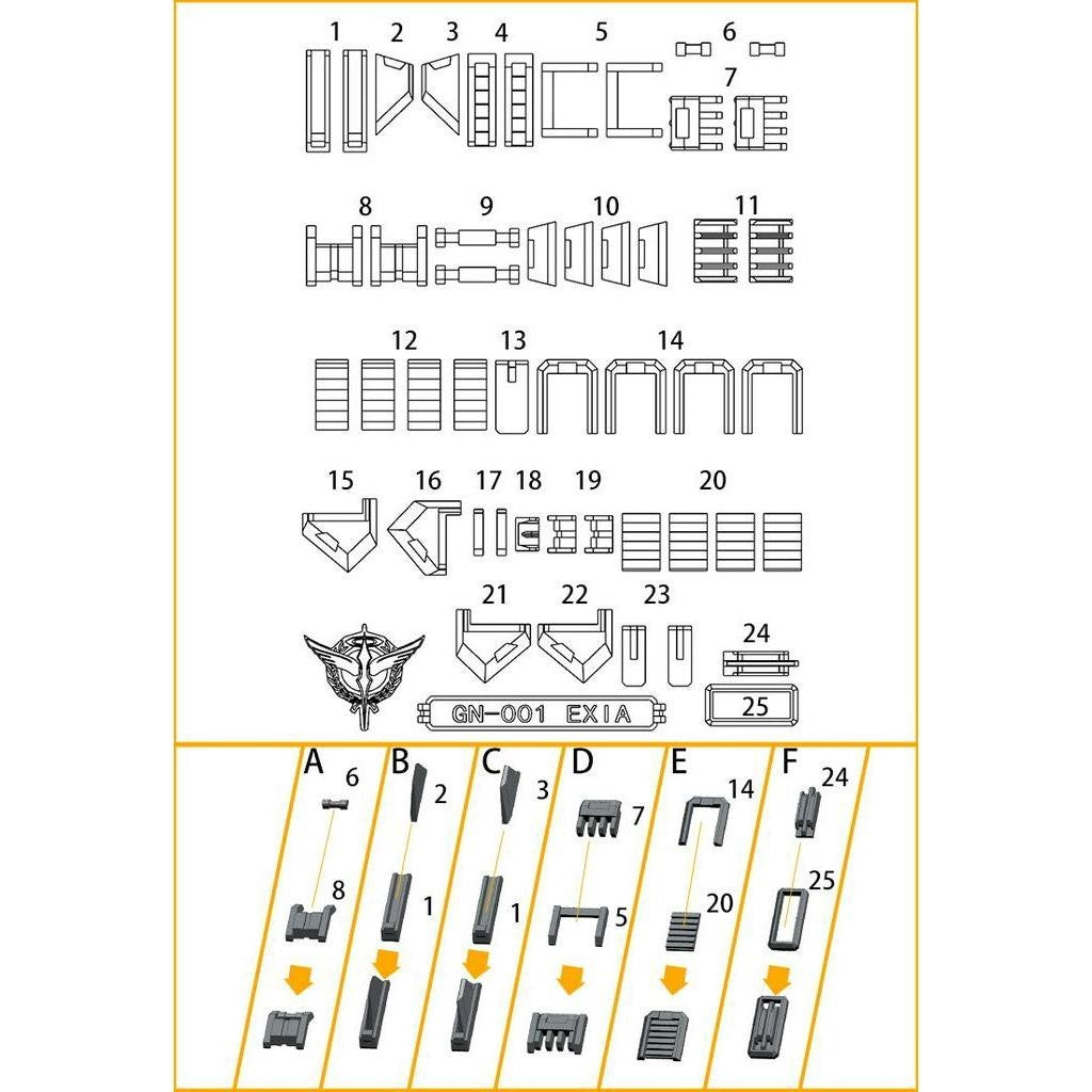 ANUBIS 3D print detail upgrade parts GP010 parts fit for MG EXIA no kits