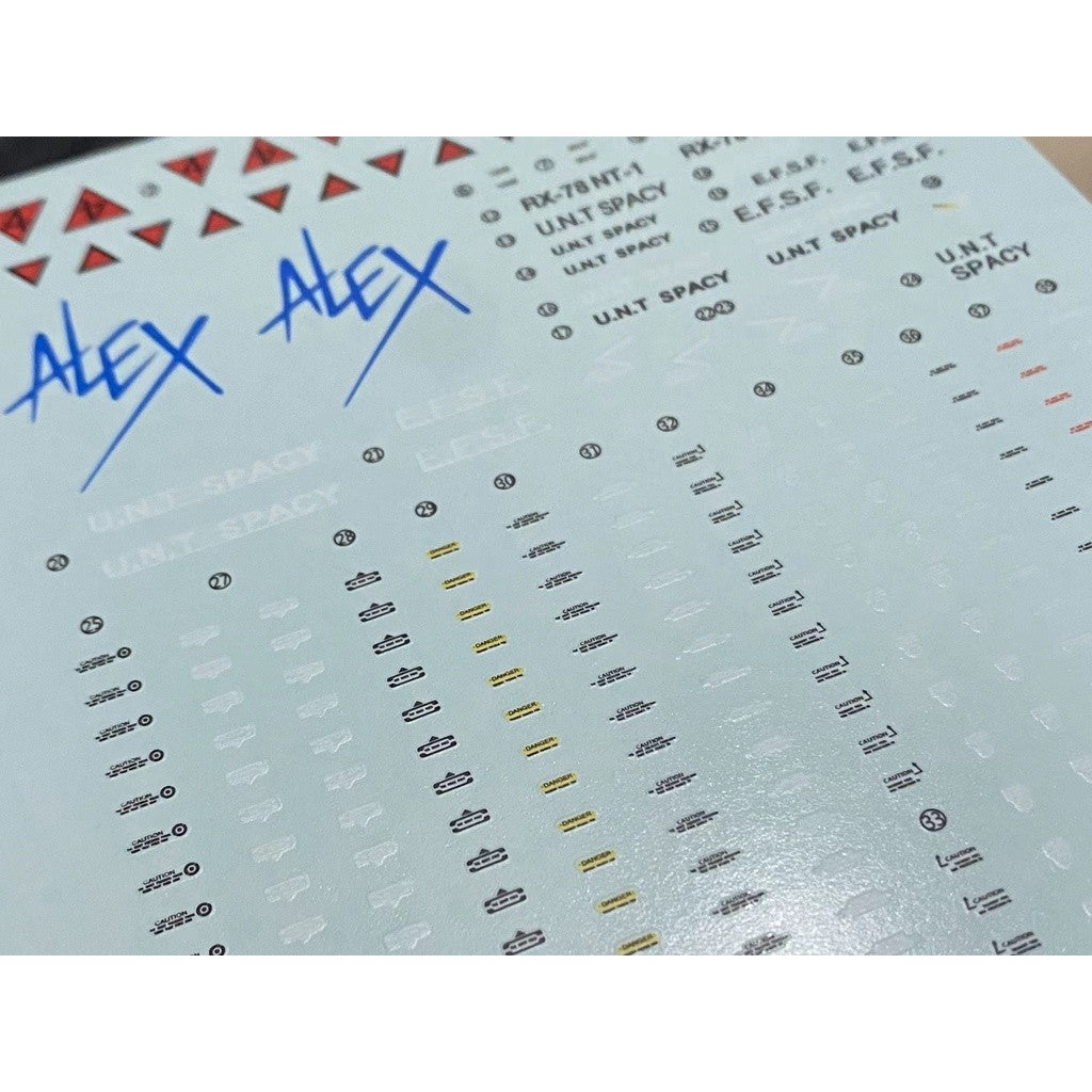 20250722 XUEYAN XY / SNOW FLAME MG 49 RX-78 NT-1 Ver.2.0 Alex 2.0 Fluorescence Water slide decal