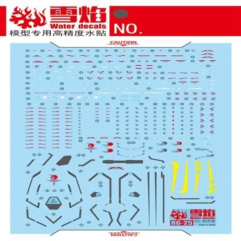 20250722 XUEYAN XY / SNOW FLAME RG HG Unicorn Expansion Shield Fluorescence Water slide decal