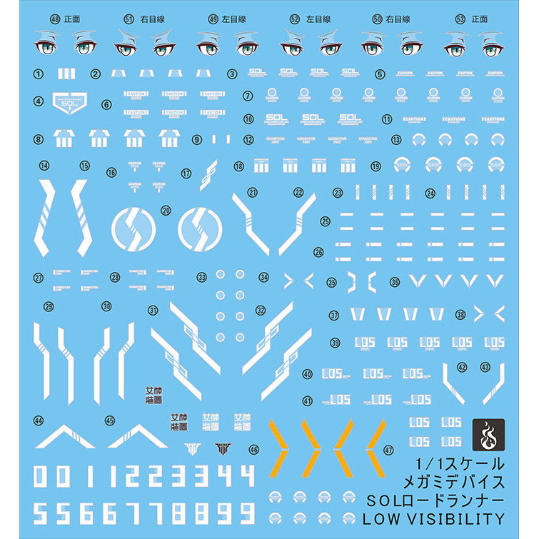 YAN FLAME Water Slide Decal KP445 MD SOL Road Runner Fluo (YANMD016) 20250721