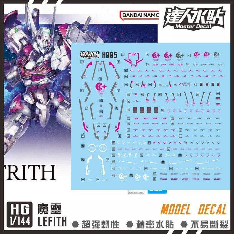 MASTER Water Slide Decal H005 HG 1/144 Lfrith Collectibles