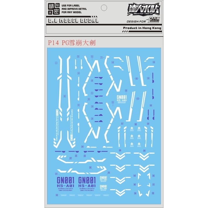 DL DALIN Water slide decal P14 PG Avanlanche Exia Outer Armor