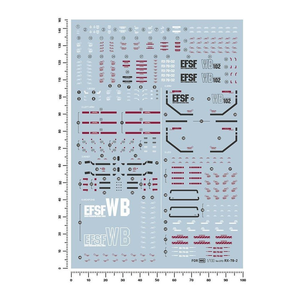 20250722 Artisan's Club MG 1/100 RX-78-2 GTO 78 Water Slide Decal