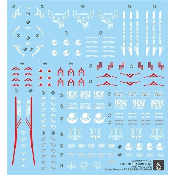 YAN FLAME FULL MECHANICS FM Forbidden SEED Fluo Water slide decal (YANFM005) 20250721