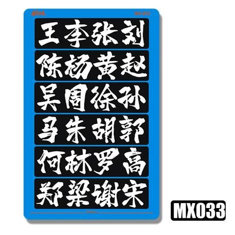 M.S. MOSHI Tool MX031-036 Letter Number Chinese Characters Metal Etching Detail Parts