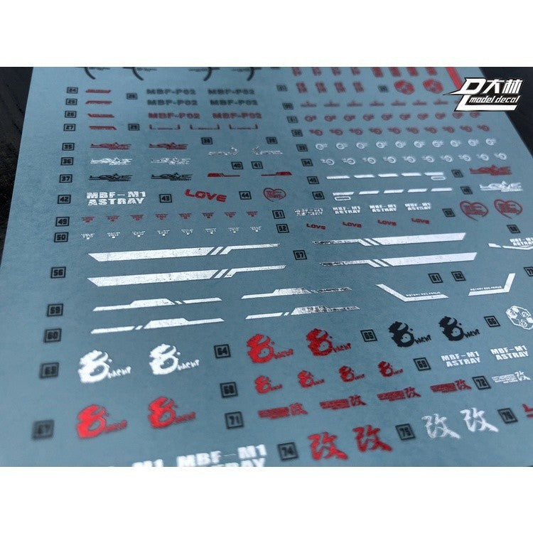 DL DALIN Water slide decal Color Coating MG MB Red Frame Stand