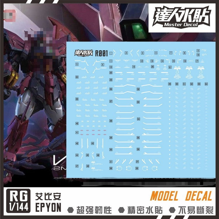 MASTER Water Slide Decal R001 RG 1/144 EYPON Collectibles