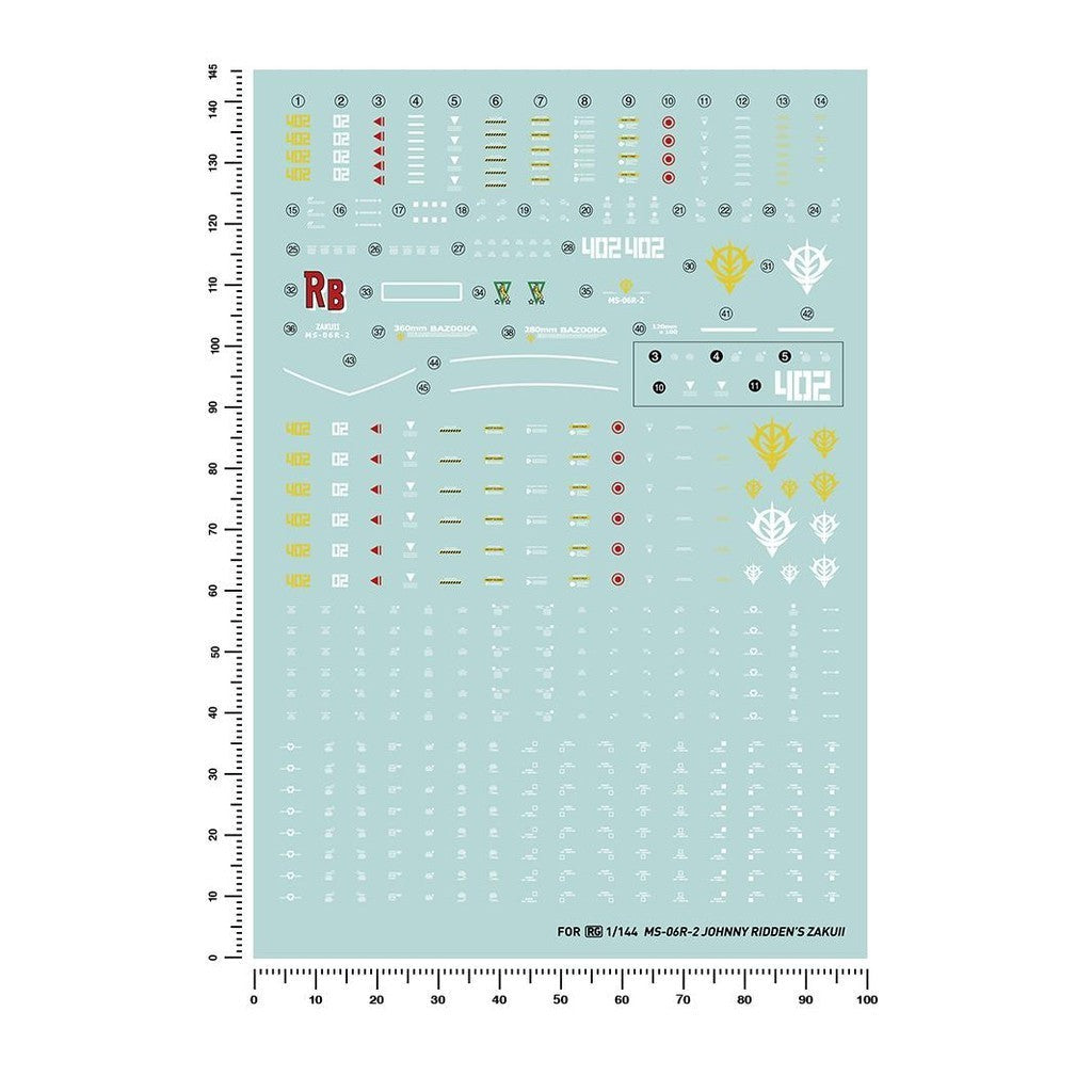 20250722 Artisan's Club RG 1/144 Johnny Ridden's Zaku 2 Water Slide Decal