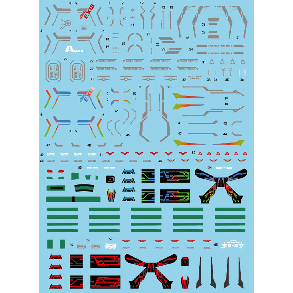 Amax Water Slide Decal HG 1/144 TWFM Calibarn Fluo AMAXHG009