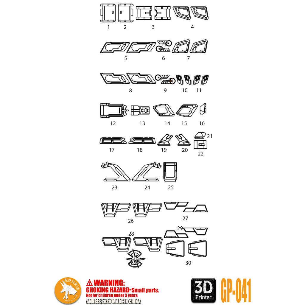 ANUBIS 3D print detail upgrade parts MG ZGMF 1/100 Justice GP041 no kits