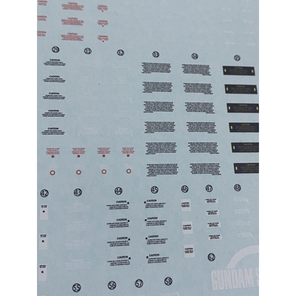 20250722 XUEYAN XY / SNOW FLAME MG 1/100 EX-S/S  Ver1.5    Fluorescence Water slide decal