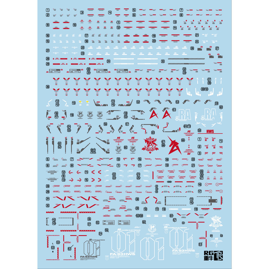 Transamsphere TRS RG 1/144 Nu HWS Water Slide Decal TRSRG008