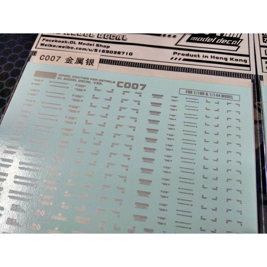 DL DALIN Water slide decal Metal Silver Color Detail General Use