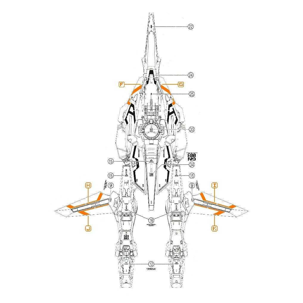 Transamsphere TRS MG 1/100 GN-003 Kyrios Detail Water Slide Decal TRSMG001