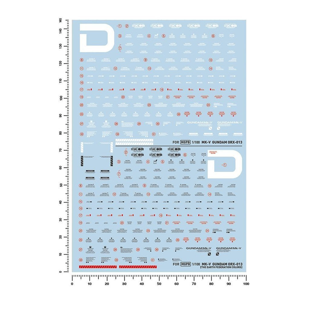 20250722 Artisan's Club MG 1/100 PB145 MK-V MK5 Fluo Water Slide Decal
