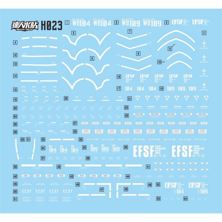 MASTER Water Slide Decal H023 HG 1/144 Guncannon Cucuruz Doan's Island Ver GTO Fluo Type Collectibles