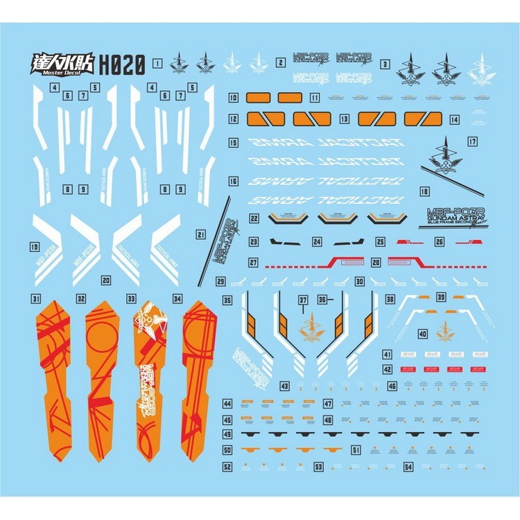 MASTER Water Slide Decal H020 HG 1/144 Astray Blue Frame L/D SEED Fluo Type Collectibles