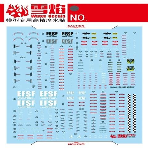 20250722 XUEYAN XY / SNOW FLAME HG 1/144 Atlas  +Ground s Fluorescences Water slide decal