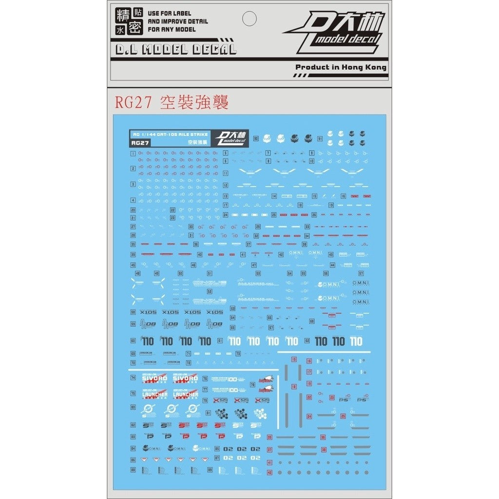 DL DALIN Water slide decal RG03 RG 1/144 WING STRIKE