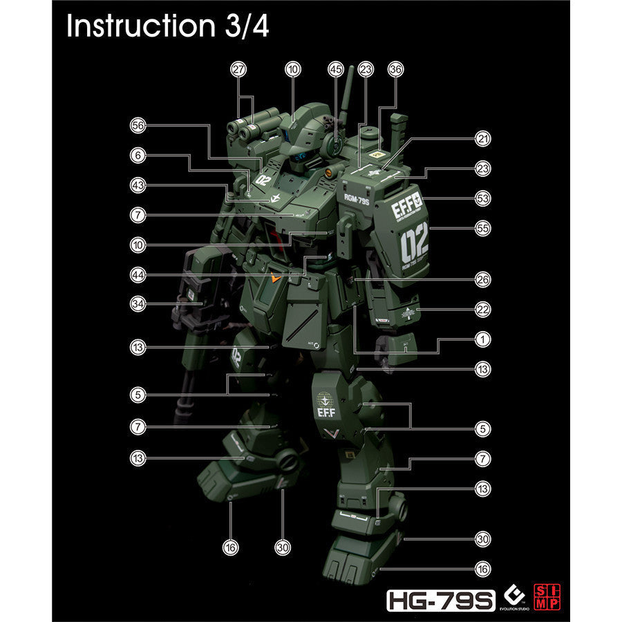 20250721 EVO PB HGUC HG RGM-79S spartan fluo water slide decal EVOHG033