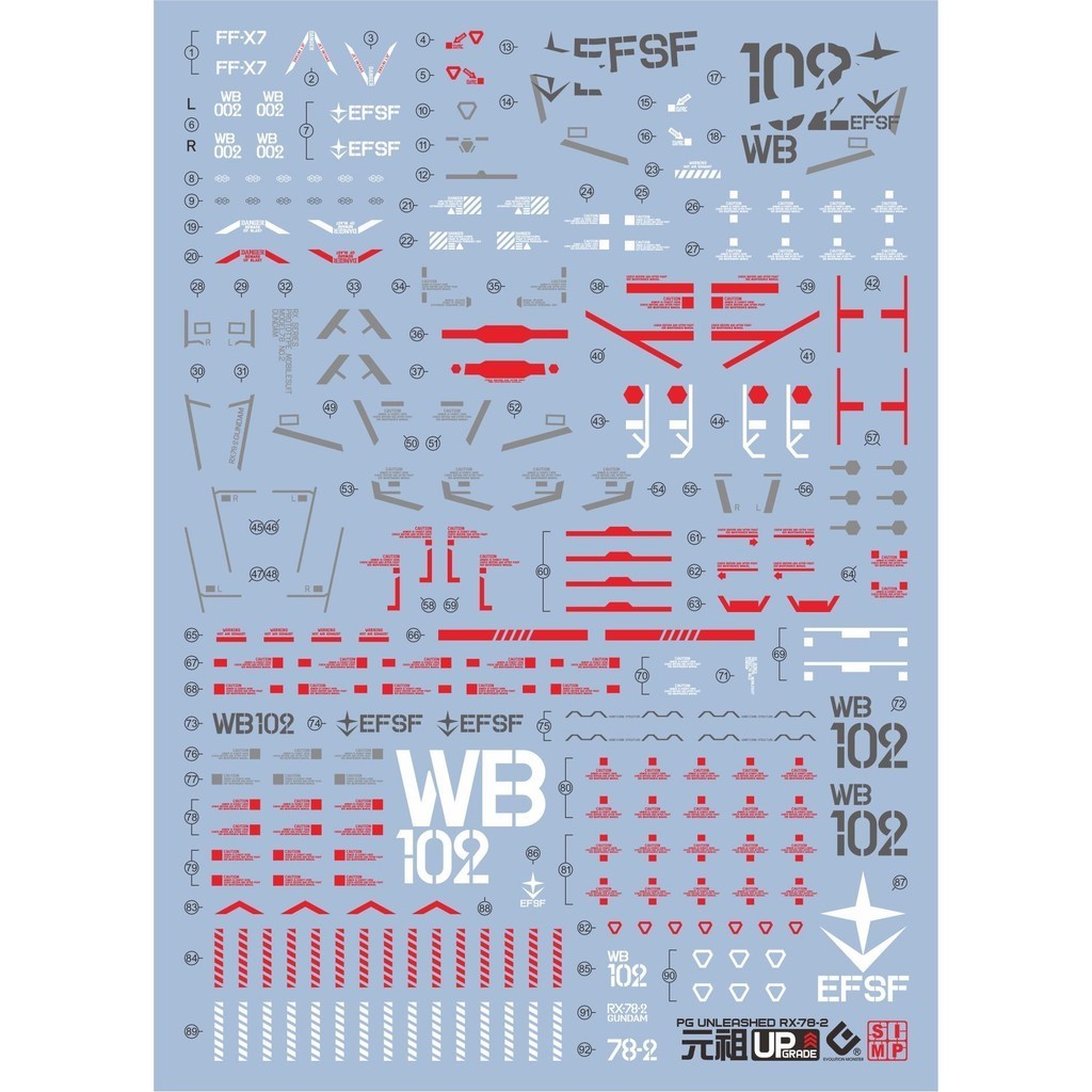 20250721 EVO PG 1/60 RX-78-2 2.0 PGU fluo water slide decal EVOPG021