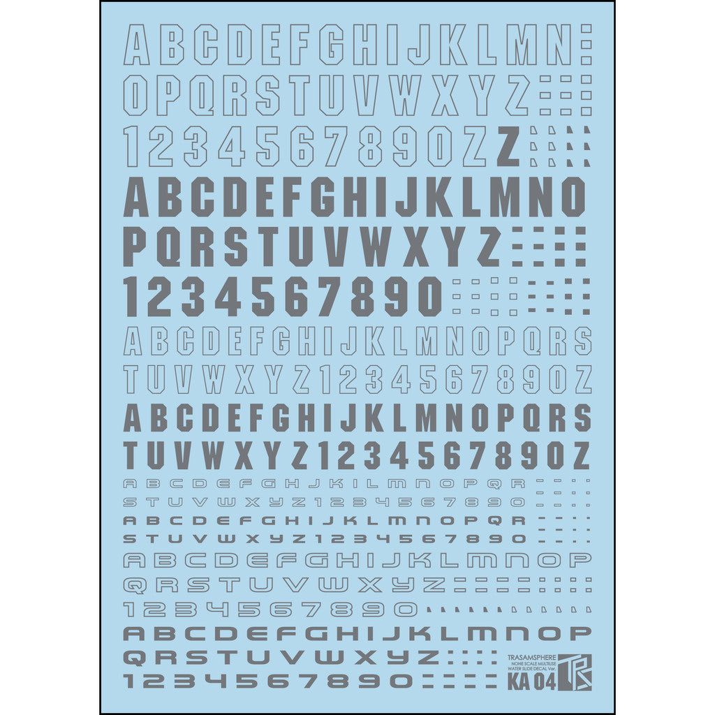 Transamsphere TRS KA Gneral Use Letter / Number / Sign Detail Water Slide Decal TRSTYKA01G TRSTYKA01W TRSTYKA02W TRSTYKA02G TRSTYKA03 TRSTYKA03SG TRSTYKA04W TRSTYKA04G