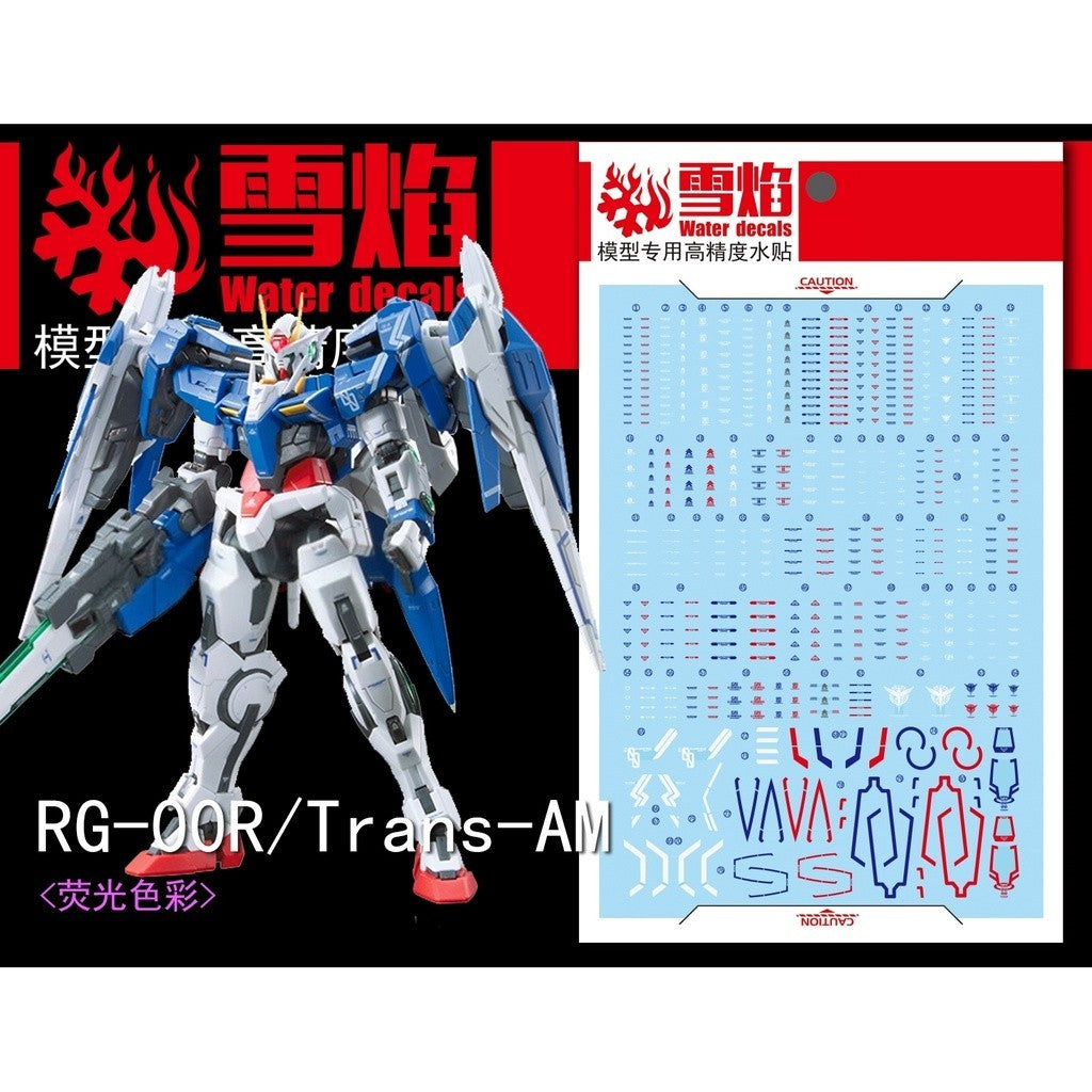 20250722 XUEYAN XY / SNOW FLAME RG-18 RG 00 Raiser 00R  Trans-AM  Blue Red Fluorescence Water slide decal