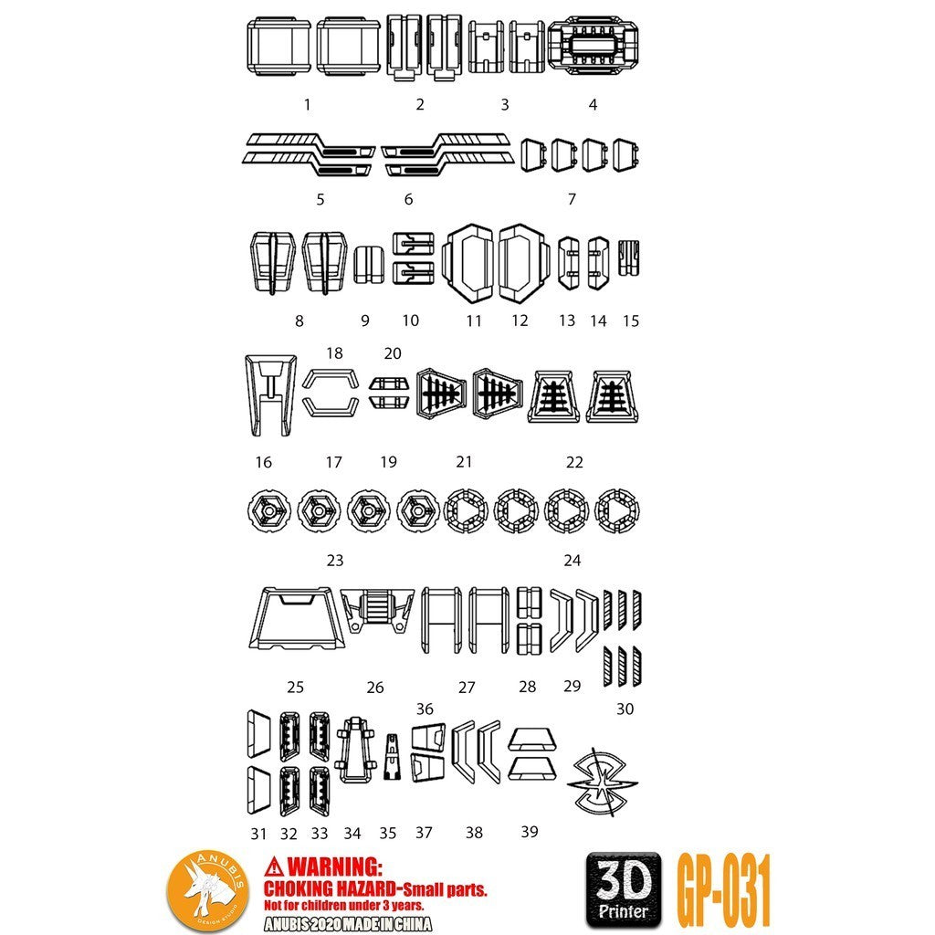 ANUBIS 3D print detail upgrade parts GP031 parts fit for MG strike Freedom no kits
