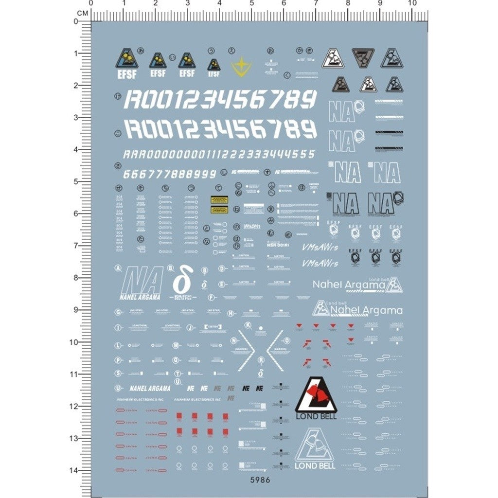 CALILY MG 1/100 Delta Plus MSN-001 Water Slide Decal