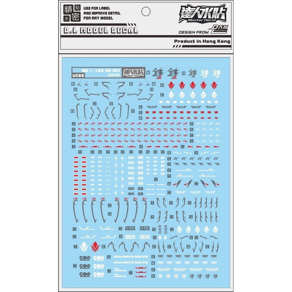 DL DALIN Water slide decal Dalin DL UC63 MG Barbatos Model