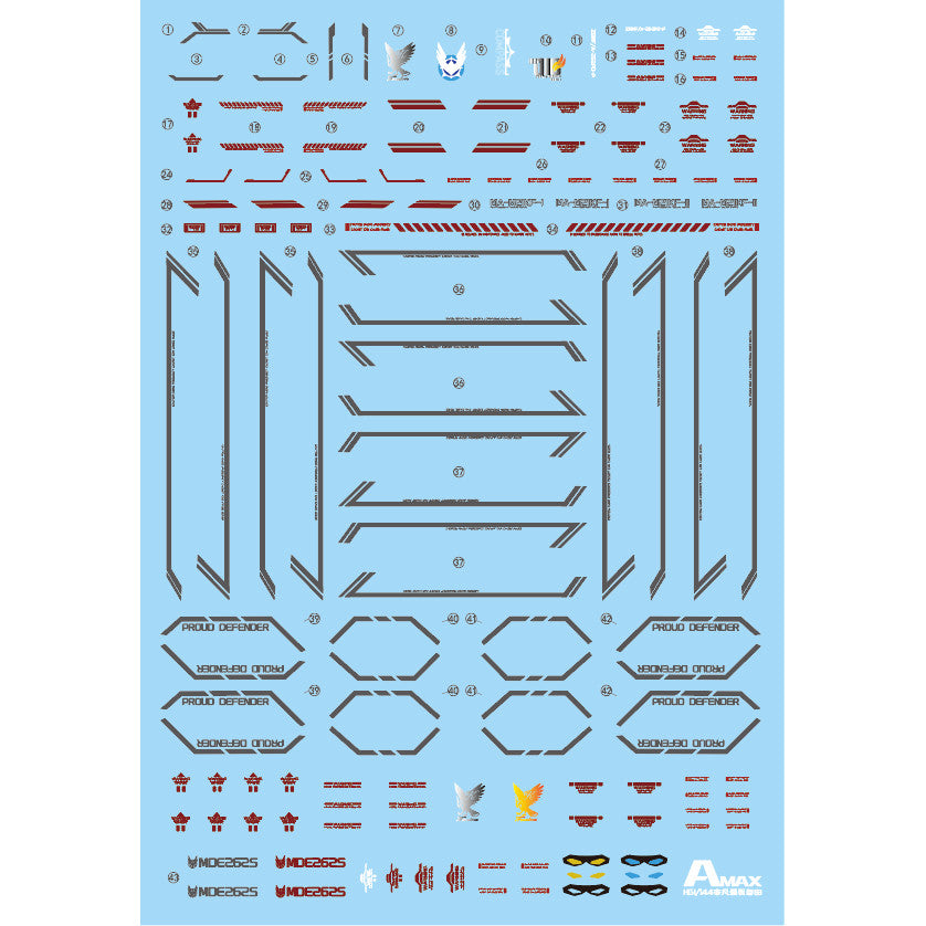 Amax Water Slide Decal HG 1/144 HG Mighty Strike Freedom Fluo AMAXHG011