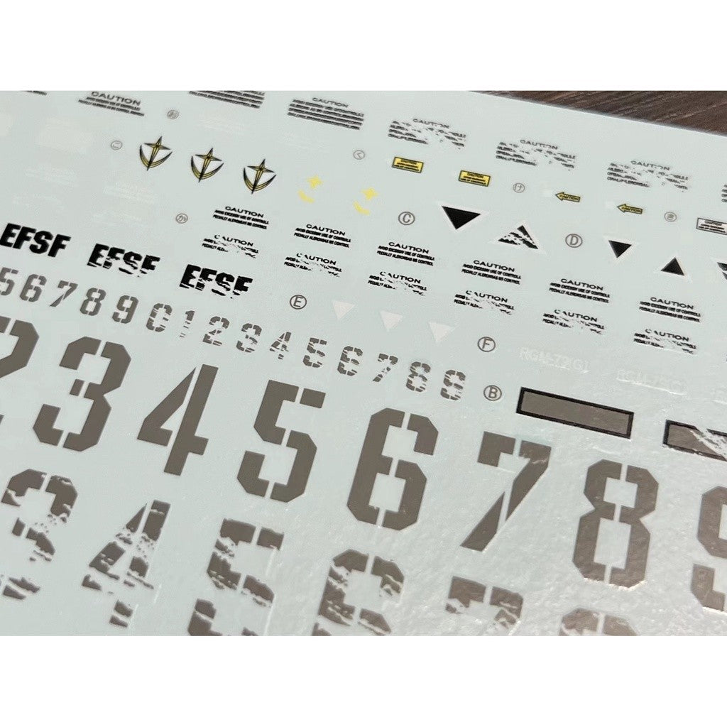 20250722 XUEYAN XY / SNOW FLAME MG GM Ground RGM-79 G Fluorescences Water slide decal