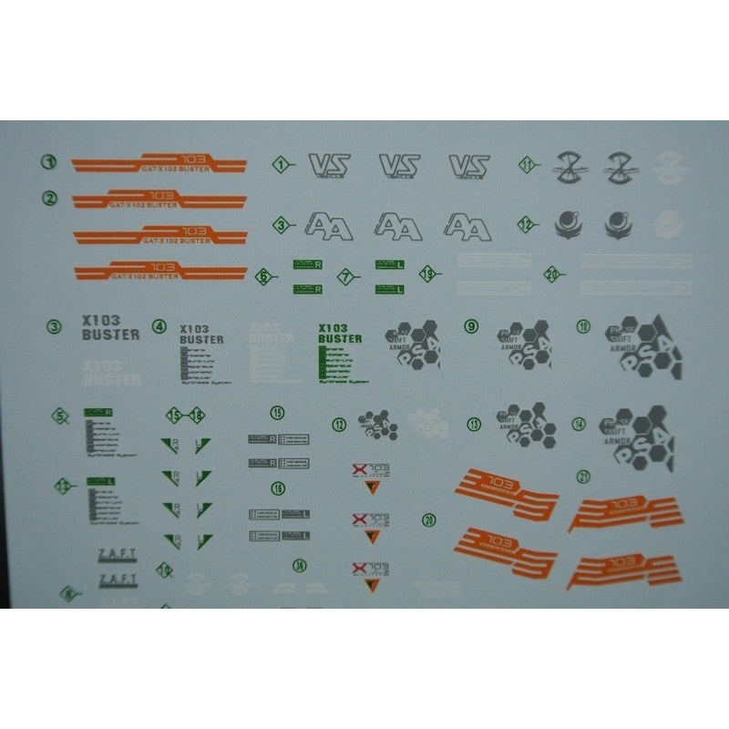DL DALIN Water slide decal MG 1/100 Buster